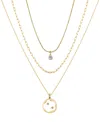 Unwritten Cubic Zirconia Star Paperclip Layered Necklace Set In Gold