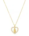 Unwritten Cultivated Pearl Saint Pendant Necklace In Gold