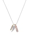 Unwritten Fine Silver Plated Crystal Wing Blessed Charm Short Pendant Necklace In Multi