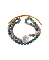 Unwritten Fine Silver Plated Jasper Family Tree Beaded Bracelet In Multi