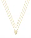 Unwritten Gold Heart, Beads Chain Paperclip Necklaces Set In Gold