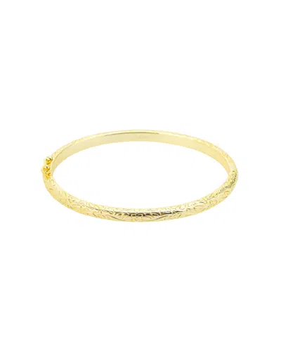 Unwritten Gold-tone Plated Tooled Bangle Bracelet