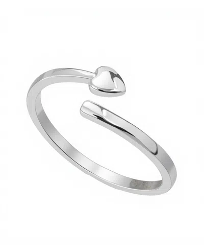 Unwritten Heart Silver Plated Bypass Ring