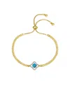 Unwritten Imitation Turquoise Clover Bolo Bracelet In Gold