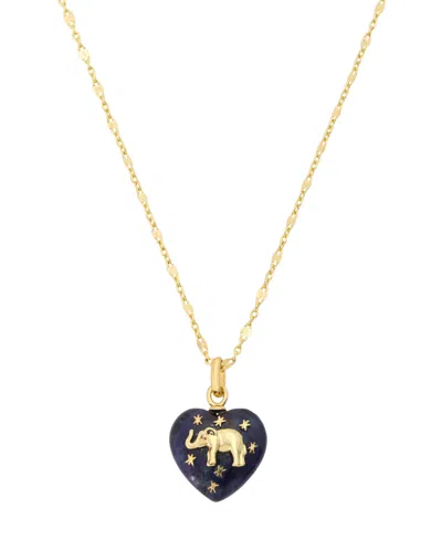 Unwritten Lapis Gold-tone Heart Necklace