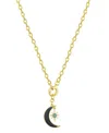 Unwritten Lapis Stone Moon Star Pendant Necklace In Gold