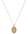 Unwritten Light Blue Enamel Saint Pendant Necklace In Gold