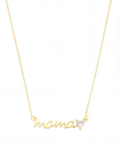 Unwritten Mama Cubic Zirconia Heart Dip Chian Necklace In Gold