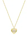 Unwritten Mother Of Pearl Diamond Cut Heart Nana Necklace In Gold
