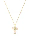 Unwritten Mother Of Pearl Gold Plated Cross Pendant Necklace In Gold