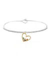 Unwritten Multi Color Cubic Zirconia Heart Bangle Bracelet In Gold Two-tone