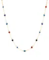 Unwritten Multi Color Evil Eye Paperclip Necklace In Gold