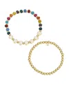 UNWRITTEN MULTI COLOR QUARTZ GODMAMA STONE AND BEADED STRETCH BRACELET SET