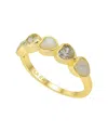 Unwritten Multi Doomed Mother Of Cultivated Pearl Cubic Zirconia Heart Ring In Gold