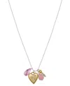 Unwritten Multi Stone Heart And Key Necklace In Gold Two-tone
