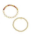 UNWRITTEN MULTI SUNBURST QUARTZ SOUL SISTER STONE AND BEADED STRETCH BRACELET SET