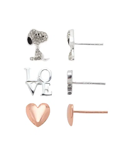 Unwritten Peanuts Crystal Love Snoopy Earring Set