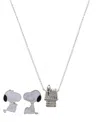 Unwritten Peanuts Crystal Snoopy Doghouse Earring And Necklace Set