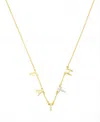 Unwritten Two Tone Faith Cubic Zirconia Cross Necklace With Extender In Yellow