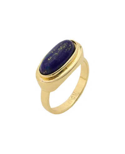 Unwritten Women's Lapis Oval Bezel-set Ring In Gold-tone In Multi