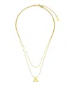 Unwritten X Moda Sport Silver Tone Water Resistant Initial Layered Necklace In Gold A