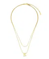 Unwritten X Moda Sport Silver Tone Water Resistant Initial Layered Necklace In Gold K