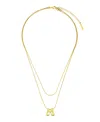 Unwritten X Moda Sport Silver Tone Water Resistant Initial Layered Necklace In Gold M