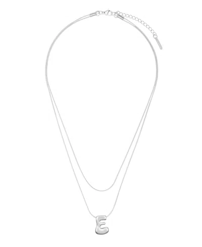 Unwritten X Moda Sport Silver Tone Water Resistant Initial Layered Necklace In Silver E
