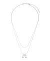 Unwritten X Moda Sport Silver Tone Water Resistant Initial Layered Necklace In Silver M