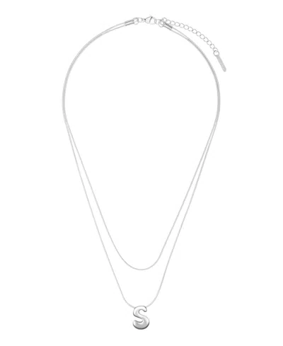Unwritten X Moda Sport Silver Tone Water Resistant Initial Layered Necklace In Silver S