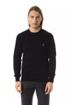 Uominitaliani Emboidered  Crew Neck Sweater In Black