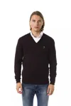 Uominitaliani Merino Wool Men Men's Sweater In Brown