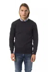 Uominitaliani Emboidered  Crew Neck Sweater In Black
