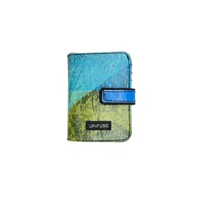 Up-fuse Women's Blue / Green Bi-fold Wallet - Blue Blocks