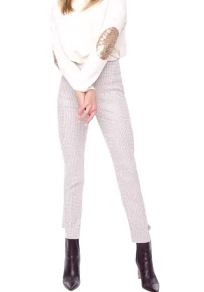 Up Glossy Techno Slim Ankle Pants In Beige In Gray