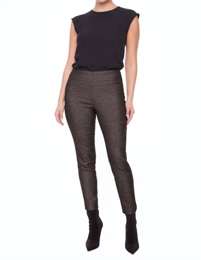 Up Petal Slit Techno Ankle Pant In Grey Goldy Plaid In Brown