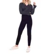 Up Ponte Slim Pintuck Ankle Pant In Black In Blue