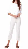 Up Pull-on Linen Cropped Pants In White