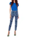 Up Slim Ankle Pant Tummy Control In Chex In Blue