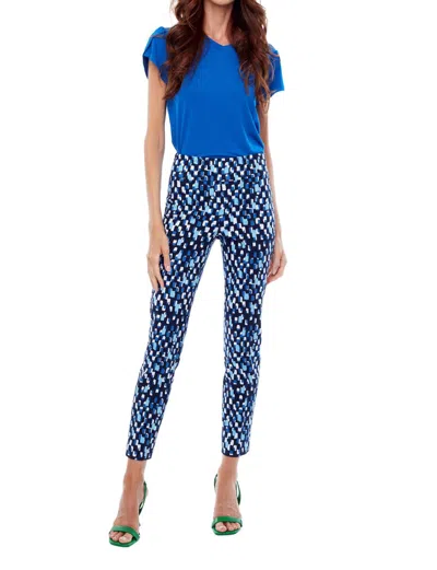 Up Slim Ankle Pant Tummy Control In Chex In Blue