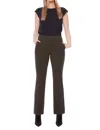 Up Solid Ponte Full Length Boot Cut Pant In Fern In Grey