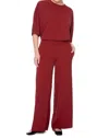 Up Solid Vegan Silk Wide Leg Pant In Shiraz In Red