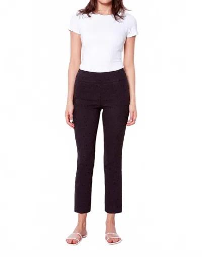 Up Textured Jacquard Ankle Pant In Black In White