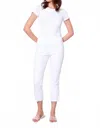 Up Textured Jacquard Crop Pant In White In White