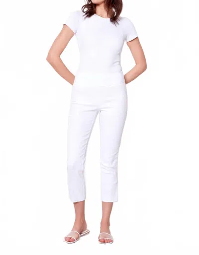 Up Textured Jacquard Crop Pant In White