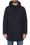 Up To Be - Parka Con Cappuccio+bottoni Uranus 807 Blu