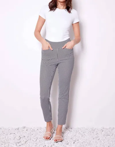 Up Toulouse Soft Stream Ankle Pant In Black & White In Gray