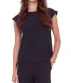 Up Vegan Silk Cap Sleeve Top In Black In Black