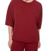 Up Vented Long Sleeve Vegan Silk Top In Shiraz