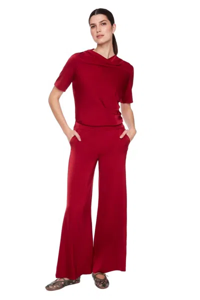 Up Wide Leg Belize Pants In Lava In Burgundy